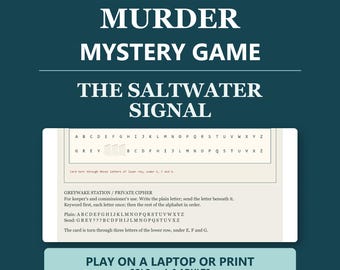 Printable Murder Mystery Game for Adults | Coastal Cipher Mystery | Solo, Date Night or 4–8 Players | The Saltwater Signal