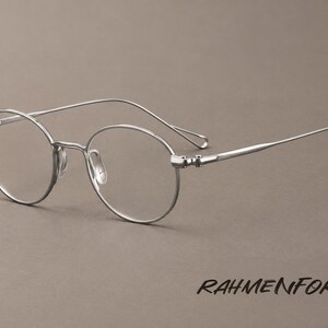 Silver Soft Wire Eyeglass Frame, Ultra-Slim Loop End Temples, Minimal Unisex Titanium Optical Glasses, Handcrafted by German Master Artisan