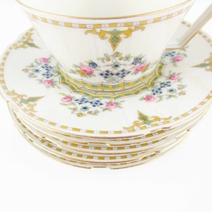 Cup and Five Saucers - &#39;Old Brunswick&#39;/&#39;Furstenberg&#39;  - Porcelain - Germany - Vintage Dinnerware Replacements