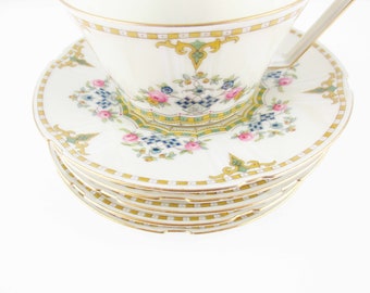 Cup and Five Saucers - 'Old Brunswick'/'Furstenberg'  - Porcelain - Germany - Vintage Dinnerware Replacements