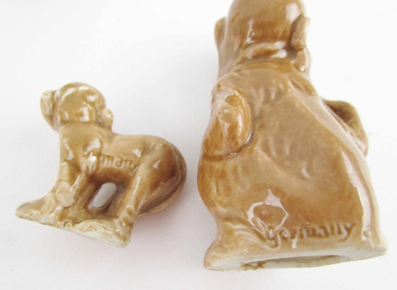 Fun Collectibles Brown Glazed Porcelain Marked /'Germany/' Monkey Different Poses Possible Karl En Family of Monkey Miniatures