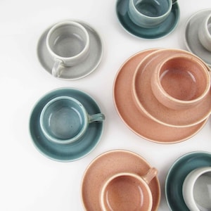 Espresso Cups - &#39;Russel Wright&#39; Demi/Espresso Cup/Saucer Sets - American Modern - by Steubenville - Cup and Saucer Sets - Original Colors