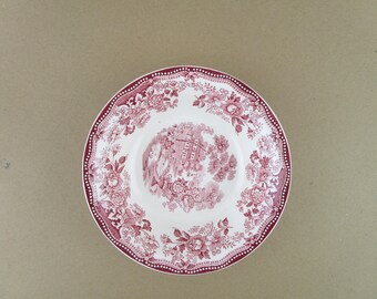 Soucoupe Tonquin By Made In Staffordshire Angleterre 1982 - Rose, Porcelaine, 15 Cm - Occasion En Très Bon état