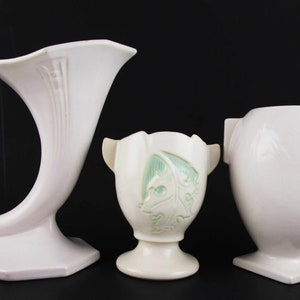 CHOICE - &#39;Roseville&#39; Art Pottery - White-on-White - &#39;Russco&#39; Cornucopia - OR - &#39;Silhouette&#39; - OR -  &#39;Dawn&#39; - Collectible Vases