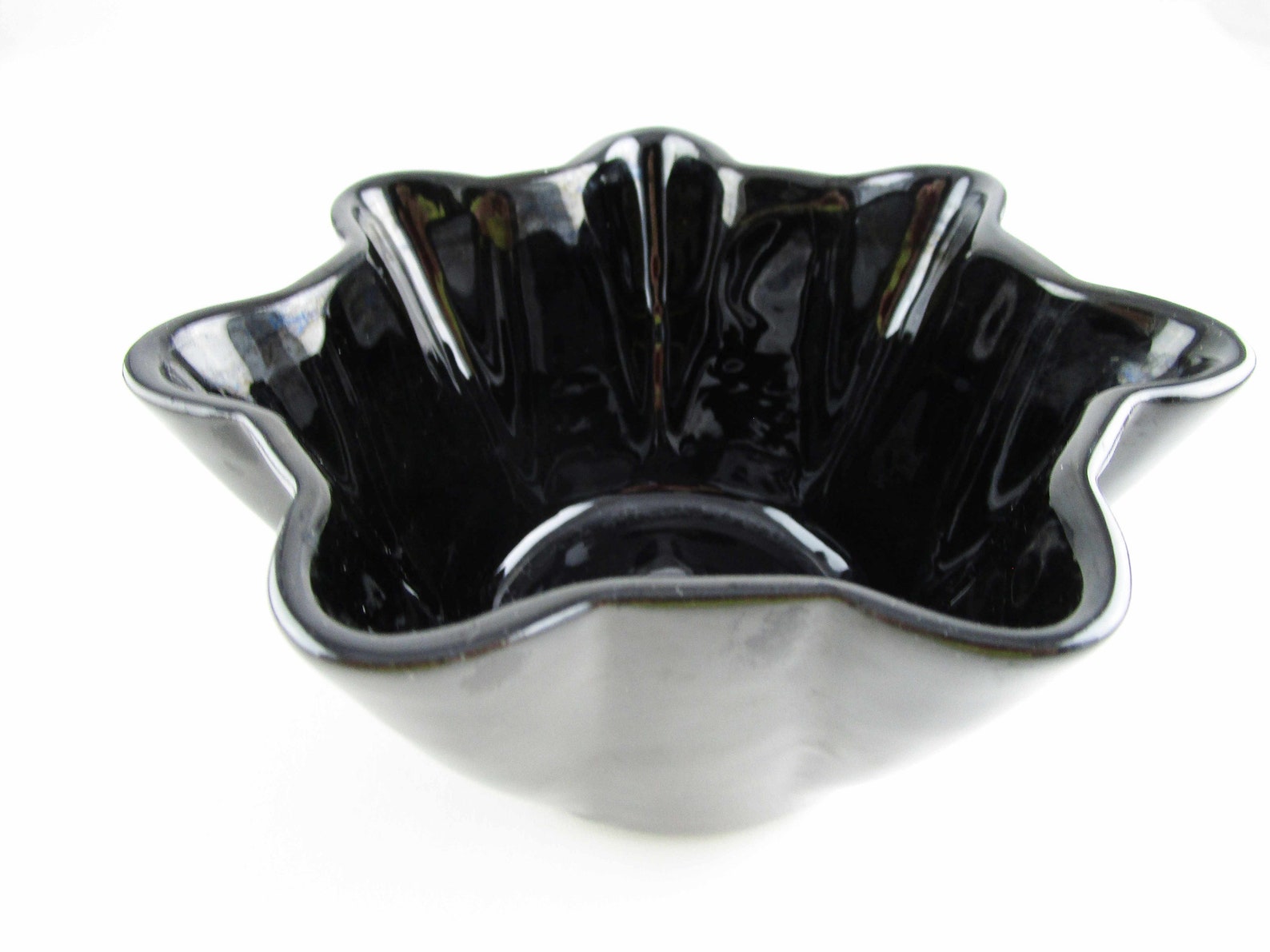Black Frankoma Fluted Bowl BLACK Collectible and Usable Etsy