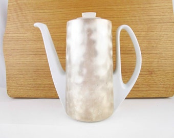 A 'Bauscher Weiden' Insulated Coffee Server Pot - Made in Bavaria/Germany - White Porcelain Coffee Pot - Collectible - Brushed Gold Cover