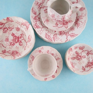 Vintage 'Pink Flora' Dinnerware - Japan -  Double Phoenix - Ironstone