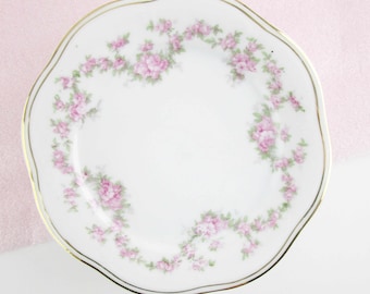 Salad/Dessert Plates - Z.C. & Co., Bavaria - 'Mignon' Pattern - Pink Rose Swags - Scallop Edges - Porcelain Transferware - Price PER Plate