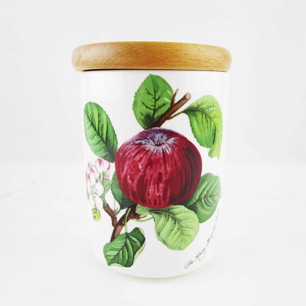 A 5 1/2" Tall 'Portmeirion Pottery' Canister - Pomona 'The Hoary Morning Apple' - Smallest Size