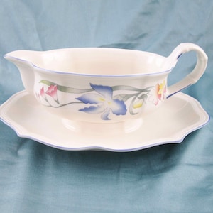 Sauceboat with Underplate - Gravy Boat - Accessory - Villeroy & Boch, Luxembourg - Dinnerware Replacements - &#39;Riviera&#39; Pattern - Porcelain
