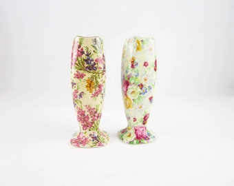 Your CHOICE - Vintage 'Lord Nelson Ware' England - Chintz 5" Bud Vases - 'Heather' Chintz - OR - 'Rose Time' Chintz