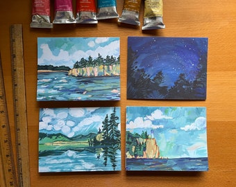 FOREST and LAKE Set of notecards — blank inside