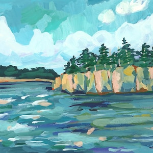 day 51—LAKE SUPERIOR. Northern MINNESOTA—large print of an original gouache painting