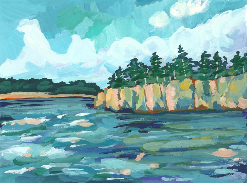 day 51LAKE SUPERIOR. Northern MINNESOTAlarge print of an original gouache painting image 1