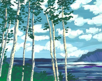 day 36—Lake Superior. Northern Minnesota—print of an original gouache painting