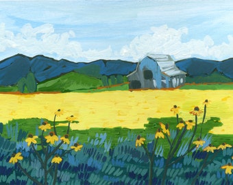 day 96—POCAHONTAS COUNTY. West Virginia.—print of an original gouache painting