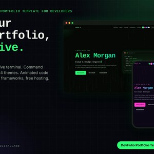 Developer Portfolio Website Template HTML |  | Programmer Personal Site | Instant Download