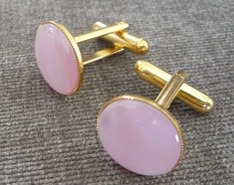 Pink Mother of Pearl Cufflinks Fathers Day Gift for Him Dad 1st 12 30 Wedding Anniversary June Gemini Birthstone 21 40 50 60 70 Birthday