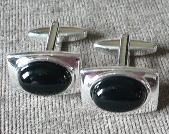 Sterling Silver cufflinks Father/'s Day Gift ideas Onyx stone cufflinks Custom Gift for Dad Husband Gift Grandpa Gift Gift for Dad