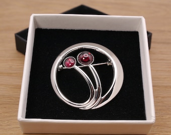 Deep Red Garnet Brooch 30 40 50 60 70 80 90 January Birthday Mothers Day Gift for her Mum Wife Daughter Sister Girlfriend Gran Nan Aunt