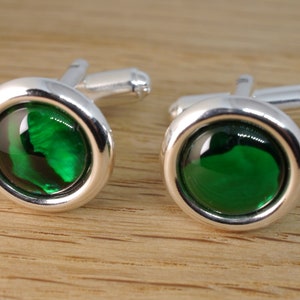 Emerald Green Cufflinks Abalone May Birthstone Birthday Fathers Day Gift for Him Men Her Dad Husband Son 20 55 Wedding Anniversary Groom Men