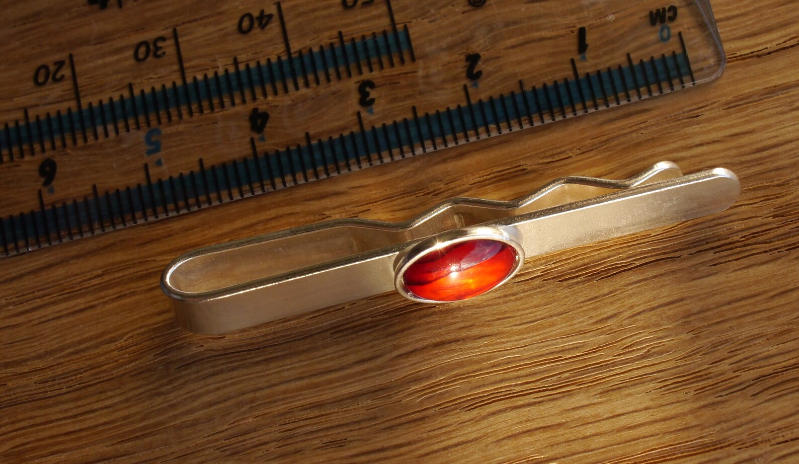 Red Ruby Tie Bar Clip Abalone Silver Men Fathers Gift for Him Etsy