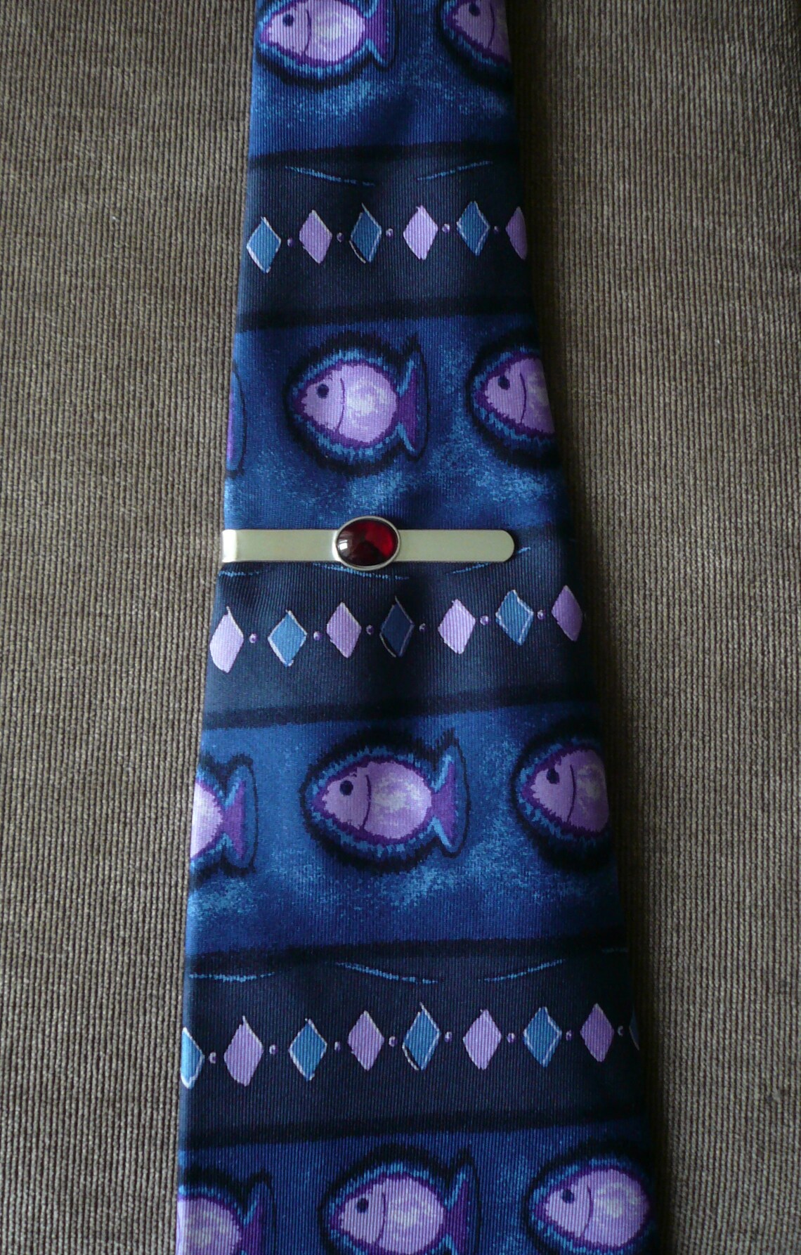 Red Ruby Tie Bar Clip Abalone Silver Men Fathers Gift for Him Etsy