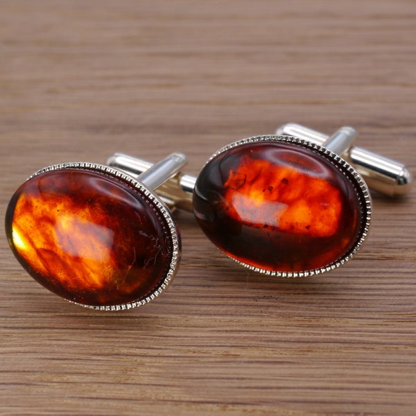 Amber Cufflinks 28 Wedding Anniversary Fathers Day Gift for Him 30 40 50 50 60 70 80 Birthday Husband Dad Son Groom Fiance Mens Vintage Look