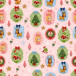 Papier numérique Grinchmas, motif sans couture Joyeux Grinch (téléchargement instantané)