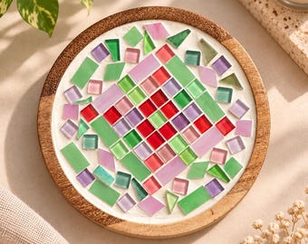 Plato portavelas de mosaico del Jardín Secreto