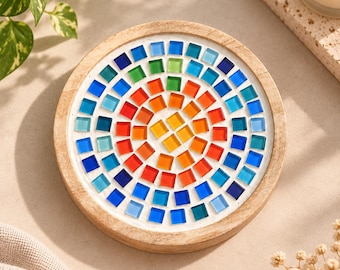 Plato para velas de mosaico de Orange Grove