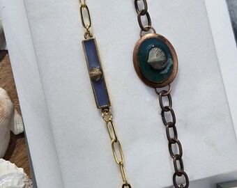Fossil Schmuck.  Geschenk Schmuck.  Brachiopoden Armband.