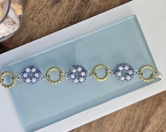 Blau und limettengrünes Armband.   Armband aus Naturstein.  Perlenarmband.  Unikat.   Geschenk für sie. Achat.