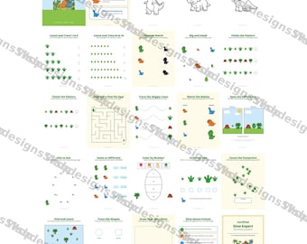 Livro de Atividades com Dinossauros para Imprimir - 25 Páginas - Atividades para Crianças Pequenas - Pasta de Aprendizagem Pré-escolar