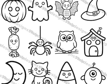 Atividades de Halloween com marcadores de pontos para imprimir, 12 tapetes de massinha para crianças pequenas, folhas de atividades de Halloween para pré-escola, desenvolvimento da coordenação motora fina.