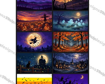 Arte para TV com moldura de Halloween, 10 protetores de tela assustadores para TV, Arte para moldura Samsung, Download digital