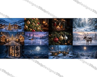 Arte para TV com Moldura de Natal, 12 Imagens de Protetor de Tela de Natal para TV, Arte de Natal para Moldura Samsung, Download Digital