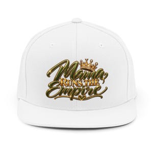 Mama Runs the Empire Snapback | Gold Crown Script Embroidered Hat