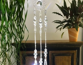Elegant long unique crystal suncatcher hanging, suncatcher crystals for windows, window decor crystals, crystal hanging