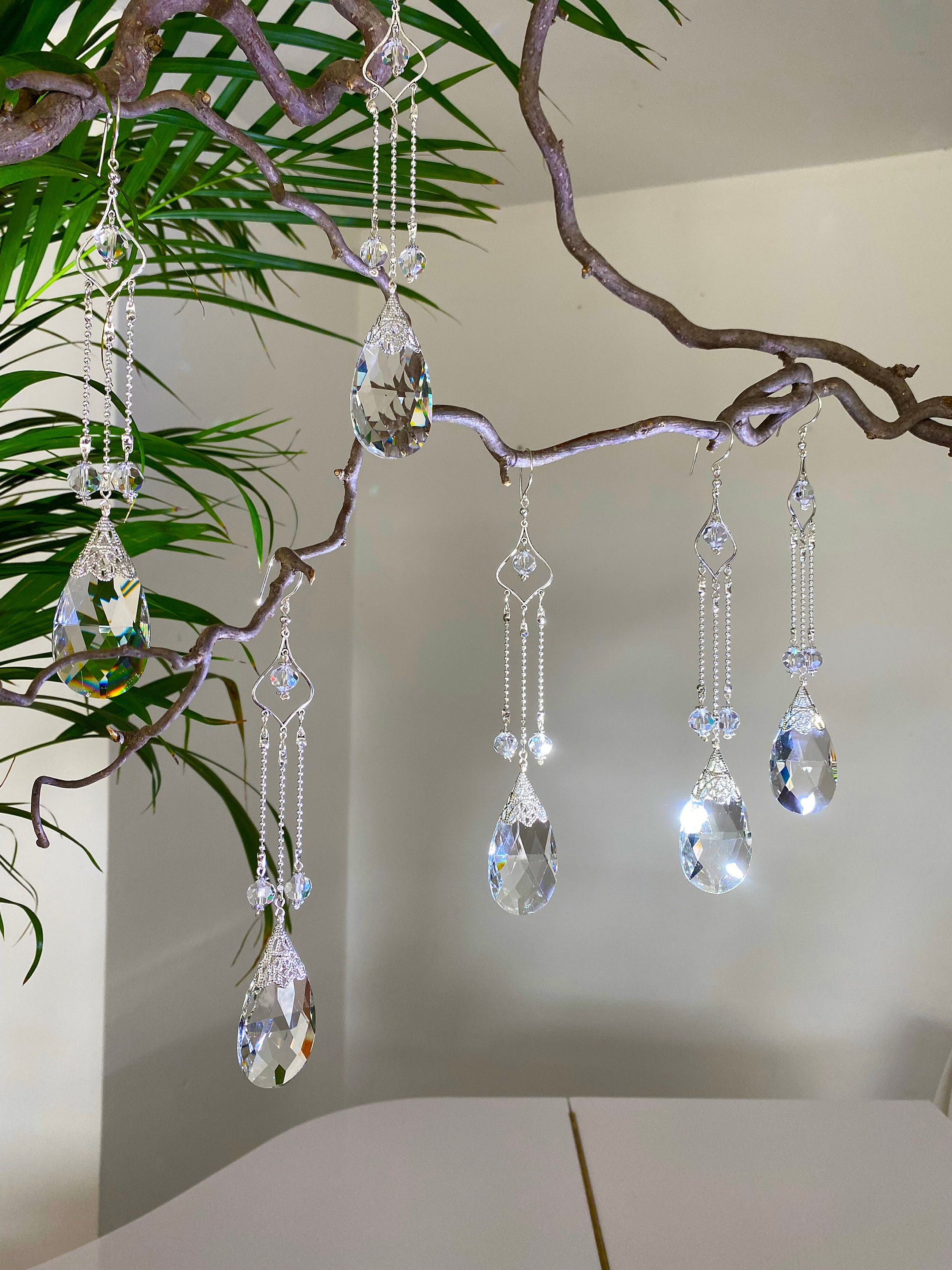 6-set Unique Crystal Decor Hangings, Suncatcher Crystals for