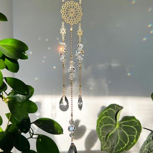 Gorgeous long authentic crystal suncatcher, sun catcher crystals for windows, decor crystals, crystal hanging