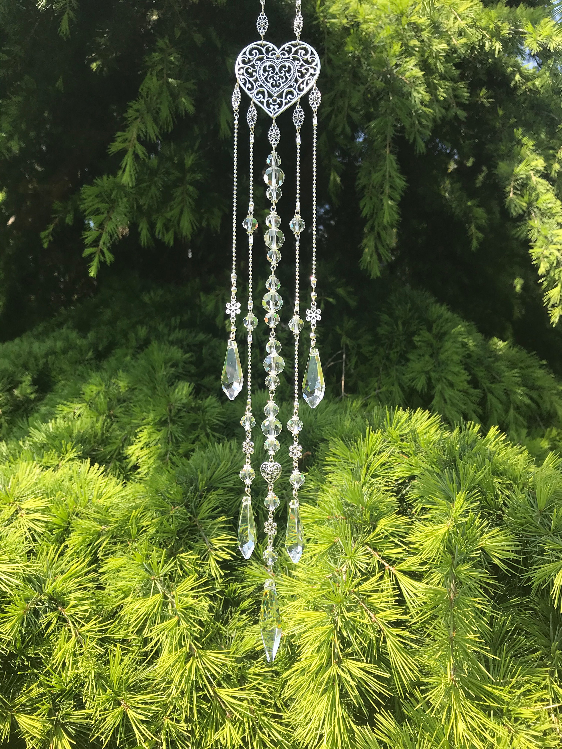 Unique crystal window decoration suncatcher chandelier Etsy
