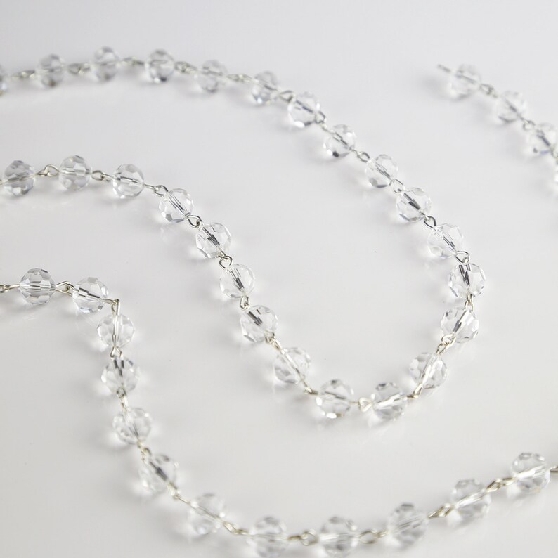 Clear Crystal Beaded Chain for Chandeliers 39 Long Etsy
