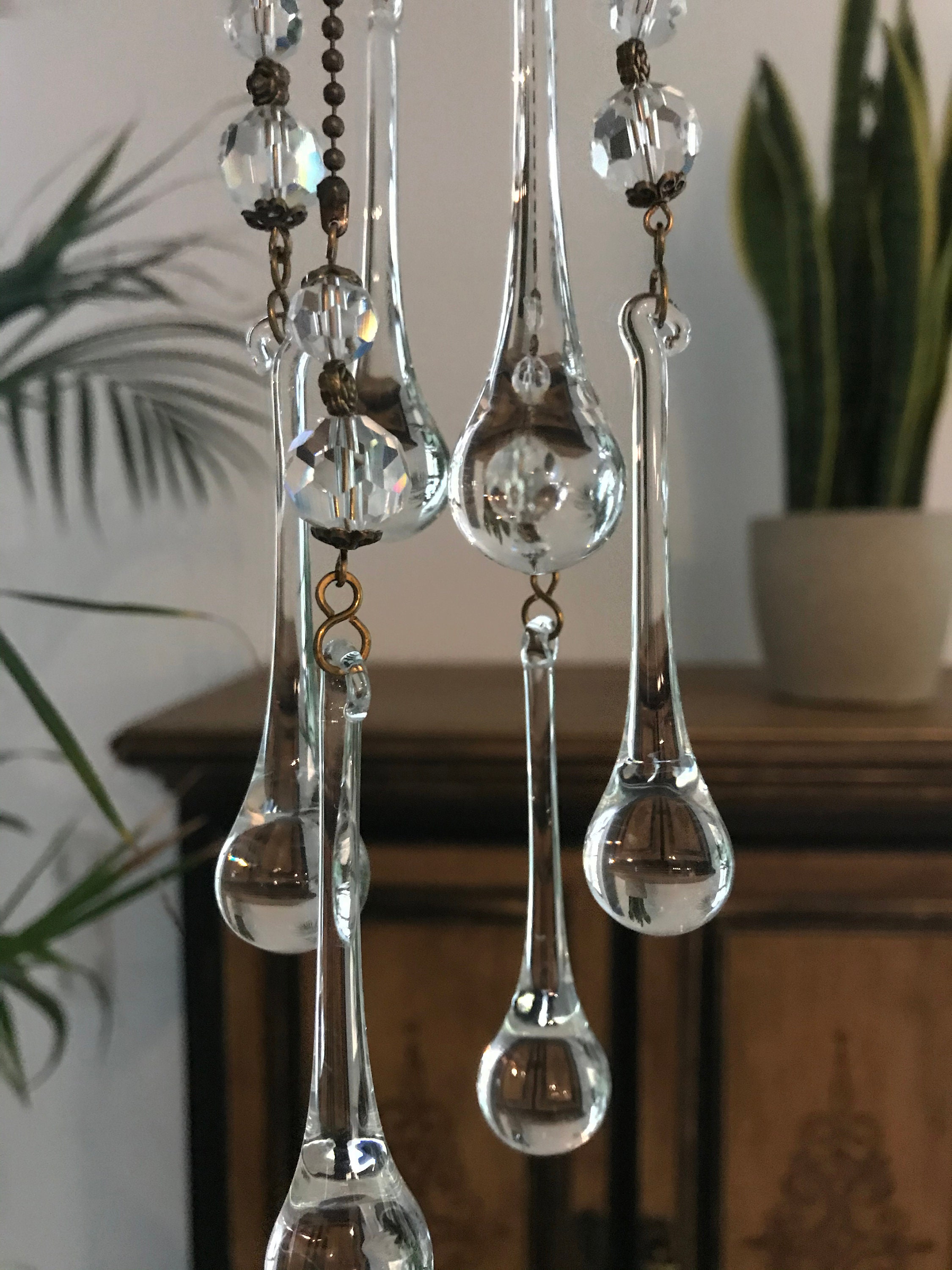 Elegant Glass Drops Suncatcher Chandelier Windchim Sun Etsy