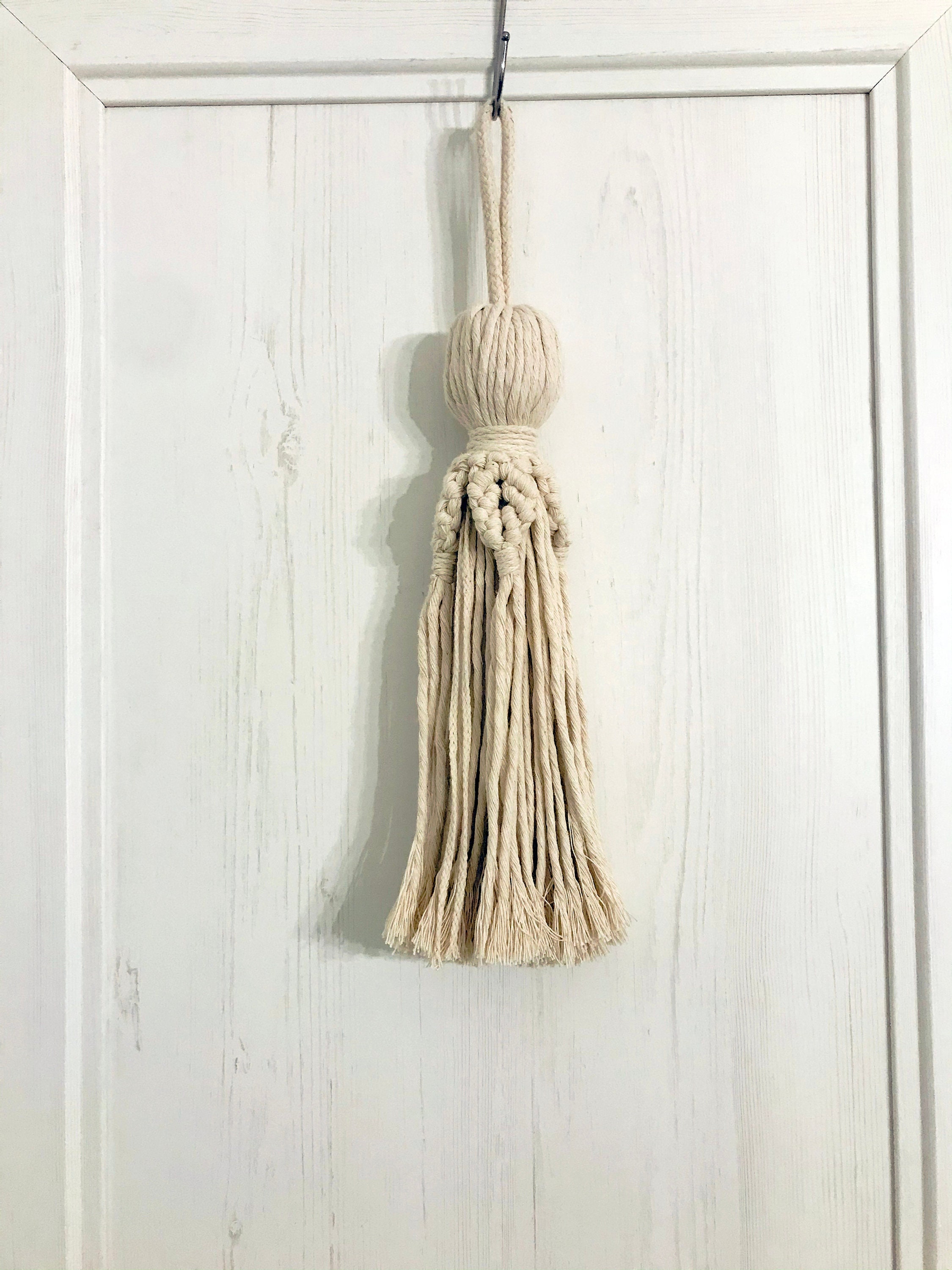 Big Elegant Cotton Decor TASSEL off White Ivory Decor Tassel Etsy UK