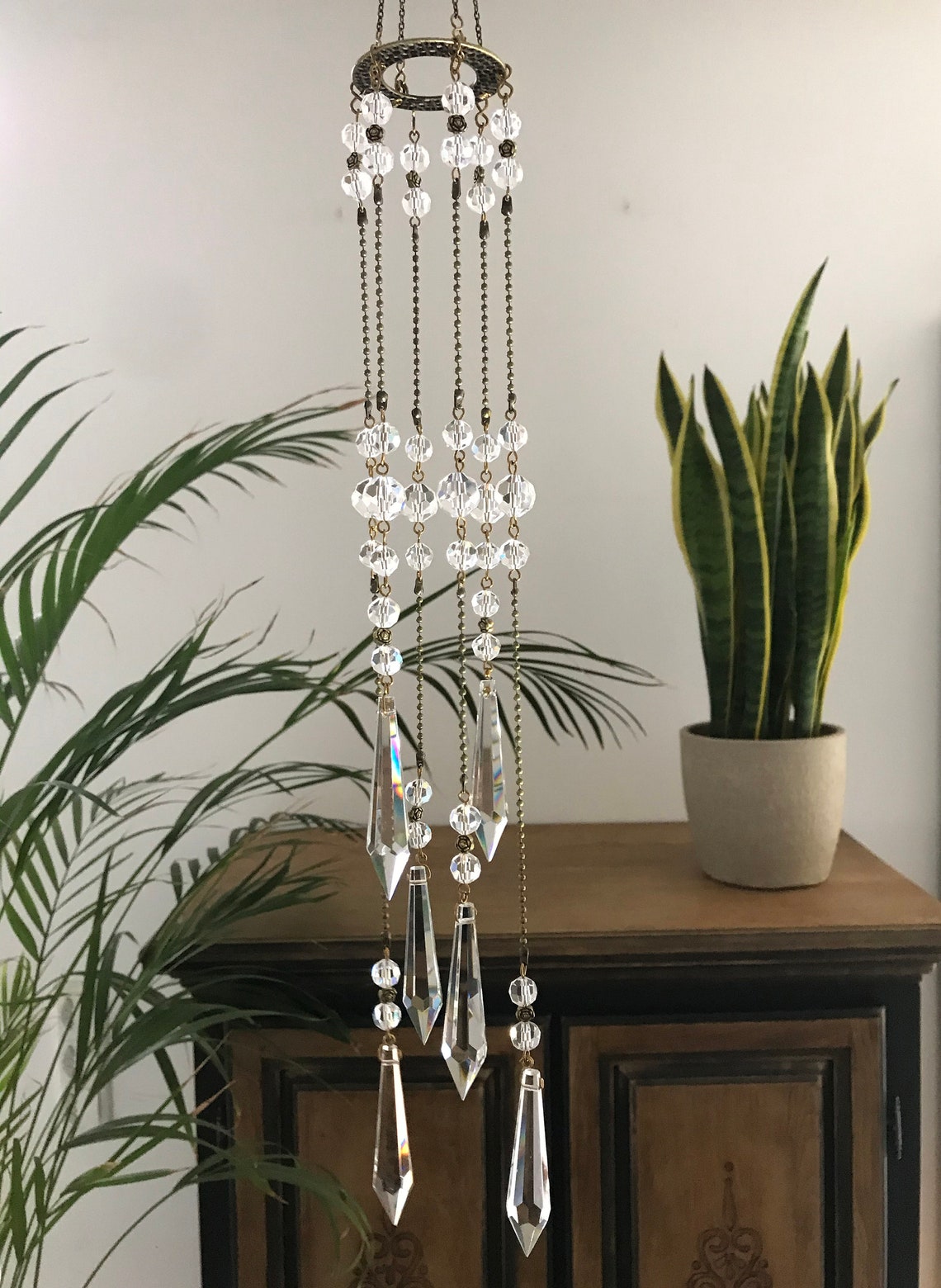 crystal suncatcher chandelier windchim sun catcher Etsy