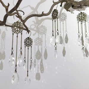 6-set unique Crystal decor hangings, suncatcher crystals for windows, manzanita braches, Chandeliers, wedding or cristmas decor image 5