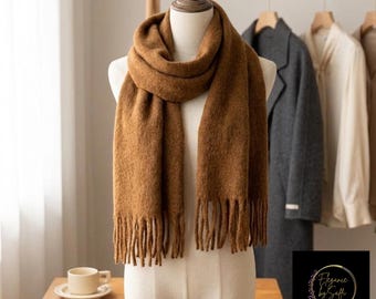 Soft Winter Scarf, Solid Color Warm Muffler, Everyday Autumn and Winter Neck Wrap