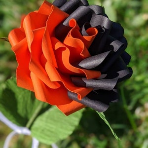 Senior Night Personalized Paper Rose, Mom Gift,  High School Keepsake, Varsity, Paper Flowers, Long Stem Rose, School Colors
