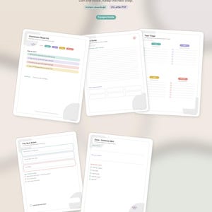 Zestaw do resetowania przytłoczenia do druku | 5-stronicowy zrzut pamięci i triaż ADHD | Natychmiastowe pobranie pliku PDF